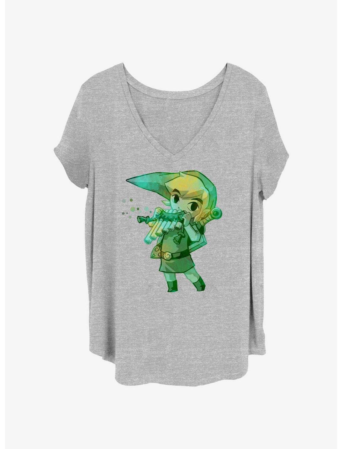 Nintendo Link Flute Watercolor Girls T-Shirt Plus Size
