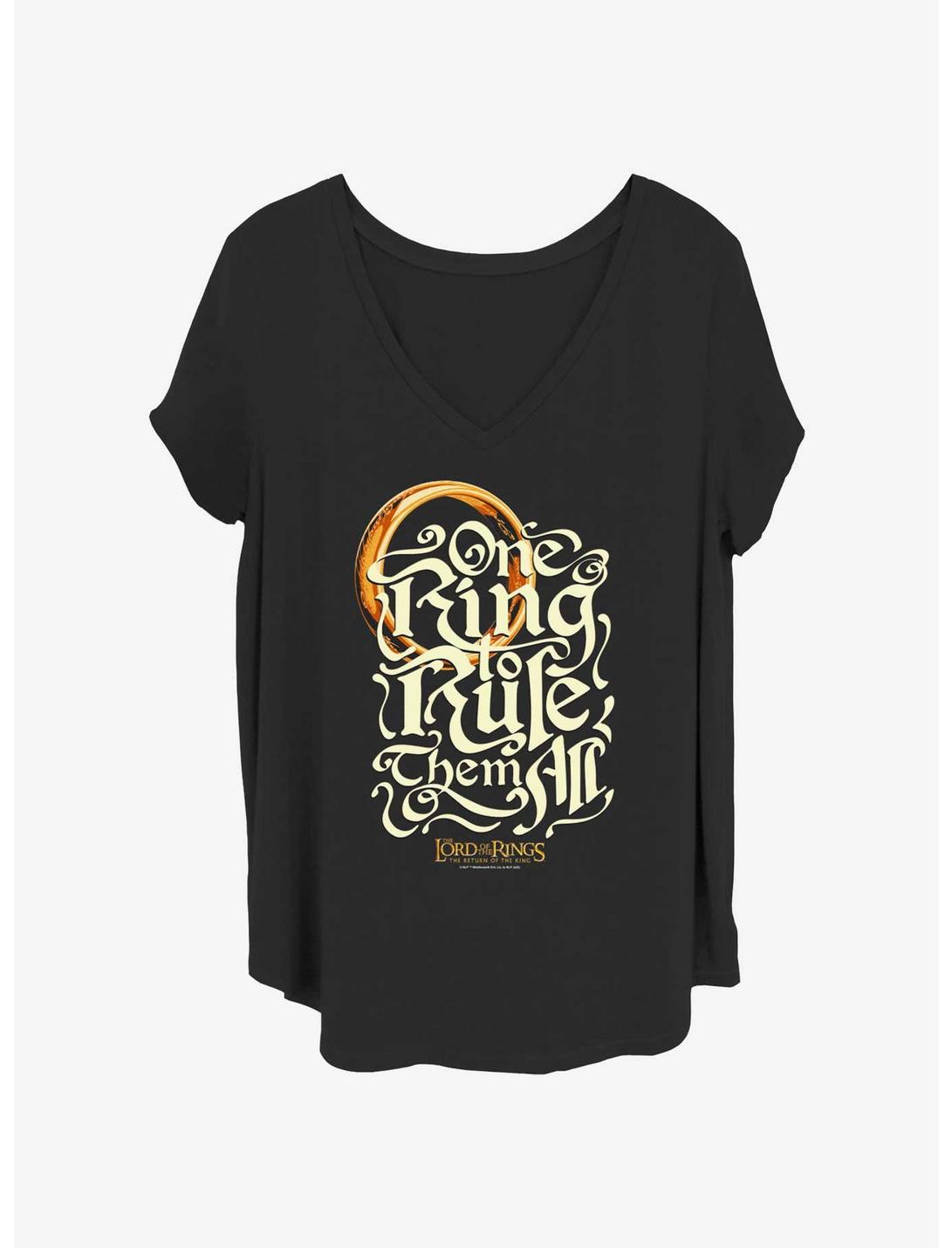 T-shirt Fille Grande Taille "The Lord of the Rings One Ring Rules"