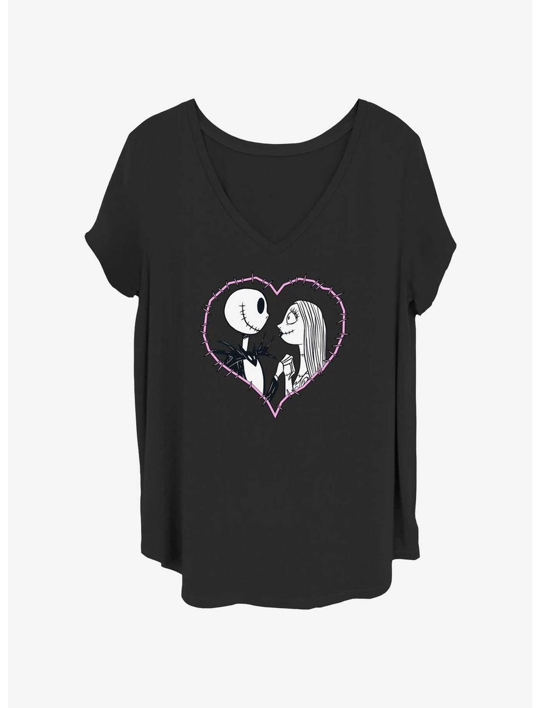 The Nightmare Before Christmas Jack & Sally Heart Stitch Girls T-Shirt Plus Size