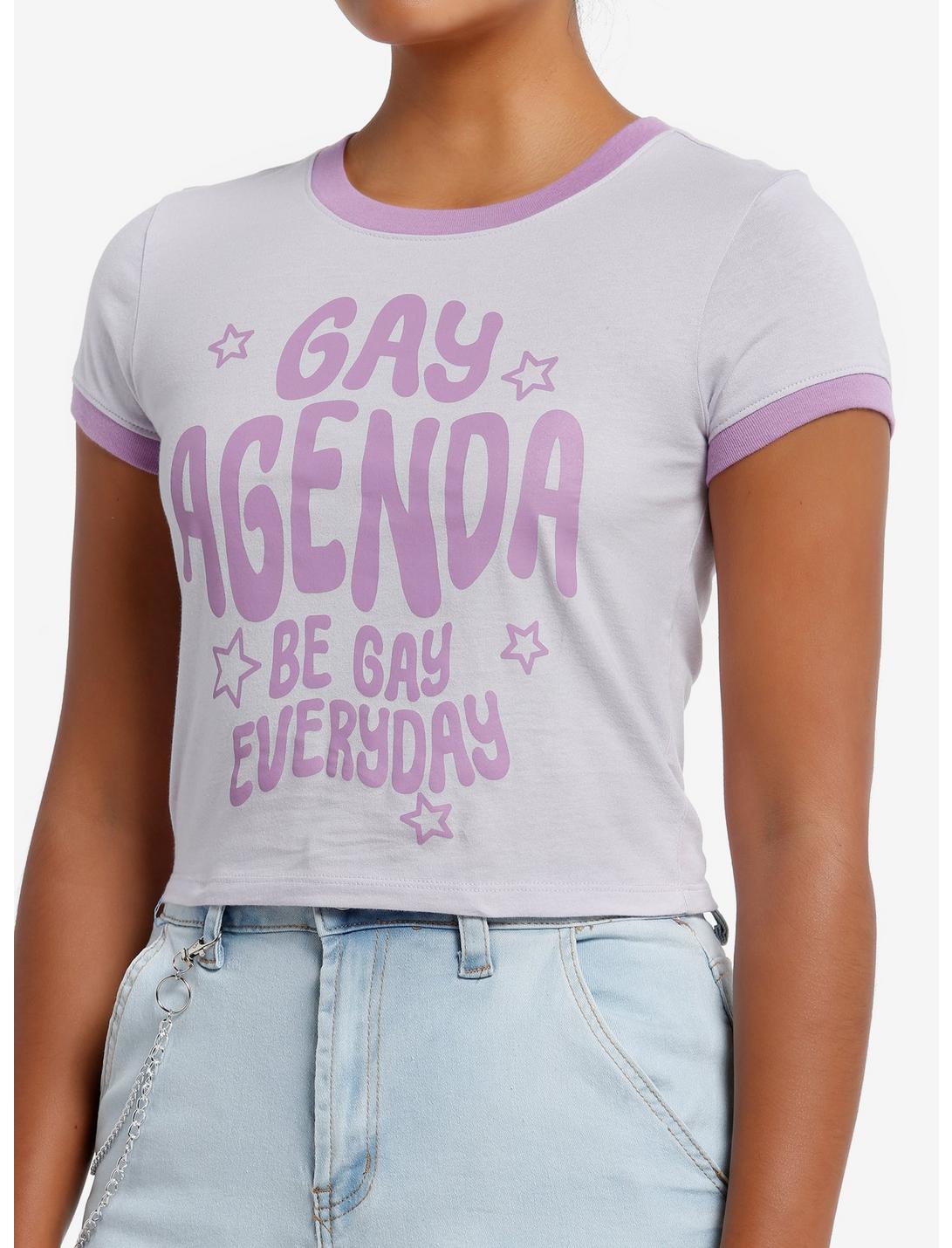 Gay Agenda Purple Ringer Baby T-Shirt