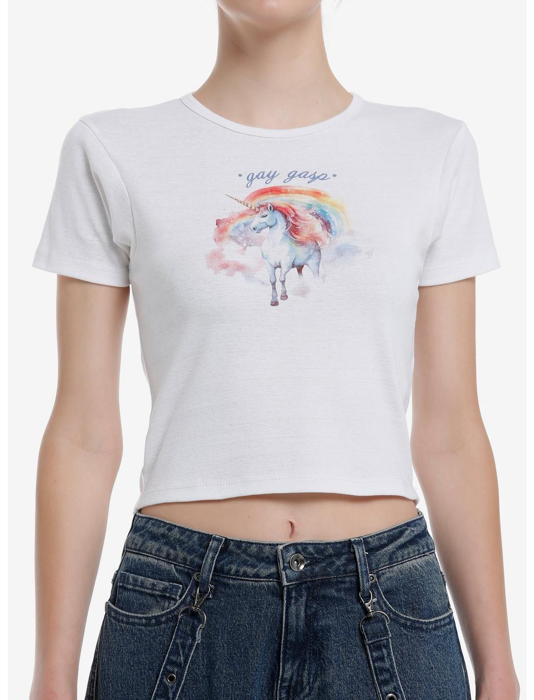Gay Gasp Unicorn Crop T-Shirt
