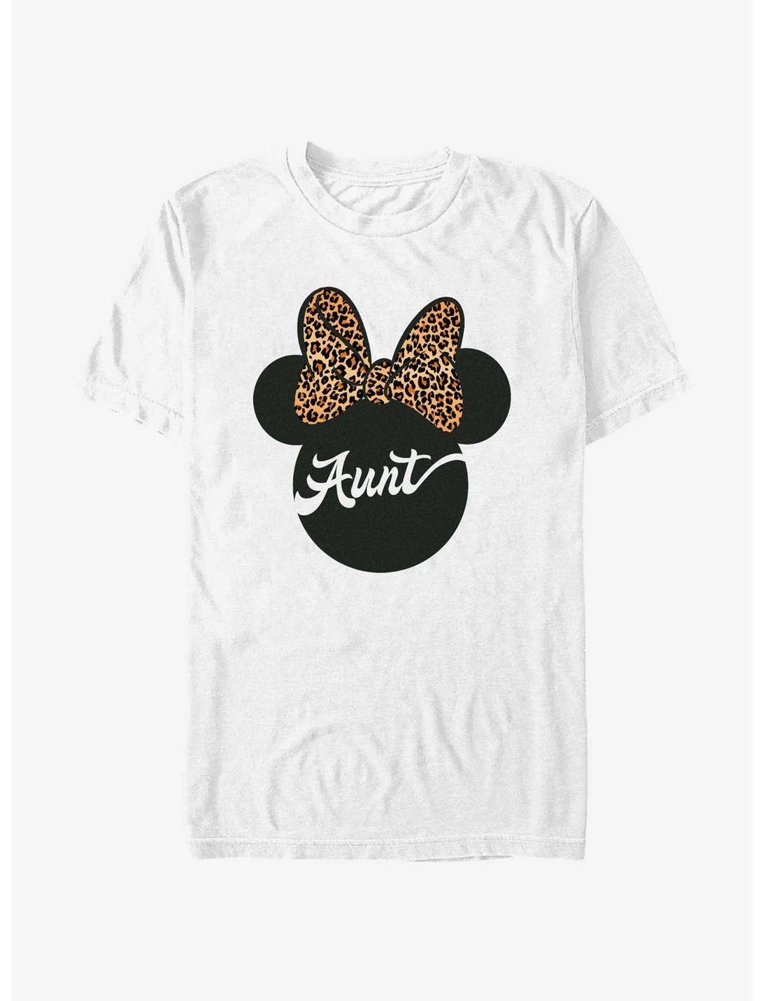 Disney Minnie Mouse Ears Leopard Bow Aunt T-Shirt