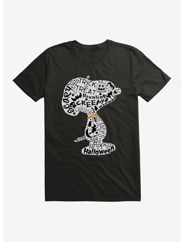 Peanuts Snoopy Halloween Word Cloud T-Shirt