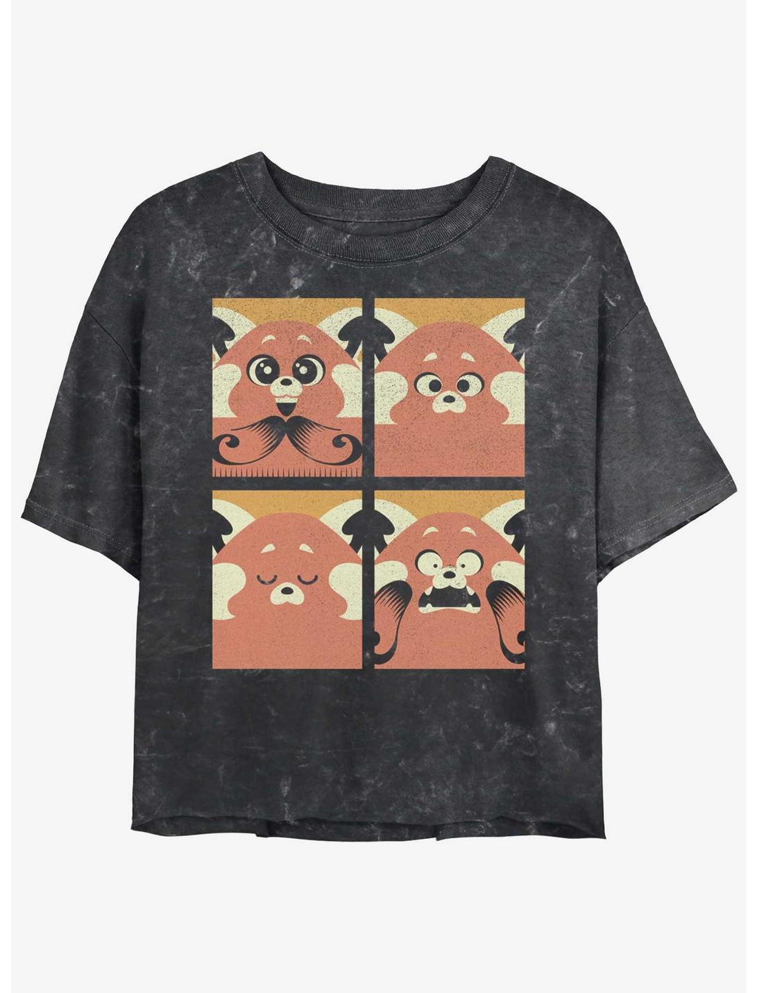 T-shirt court délavé Disney Pixar Alerte Rouge Meilin Panda Grid Girls