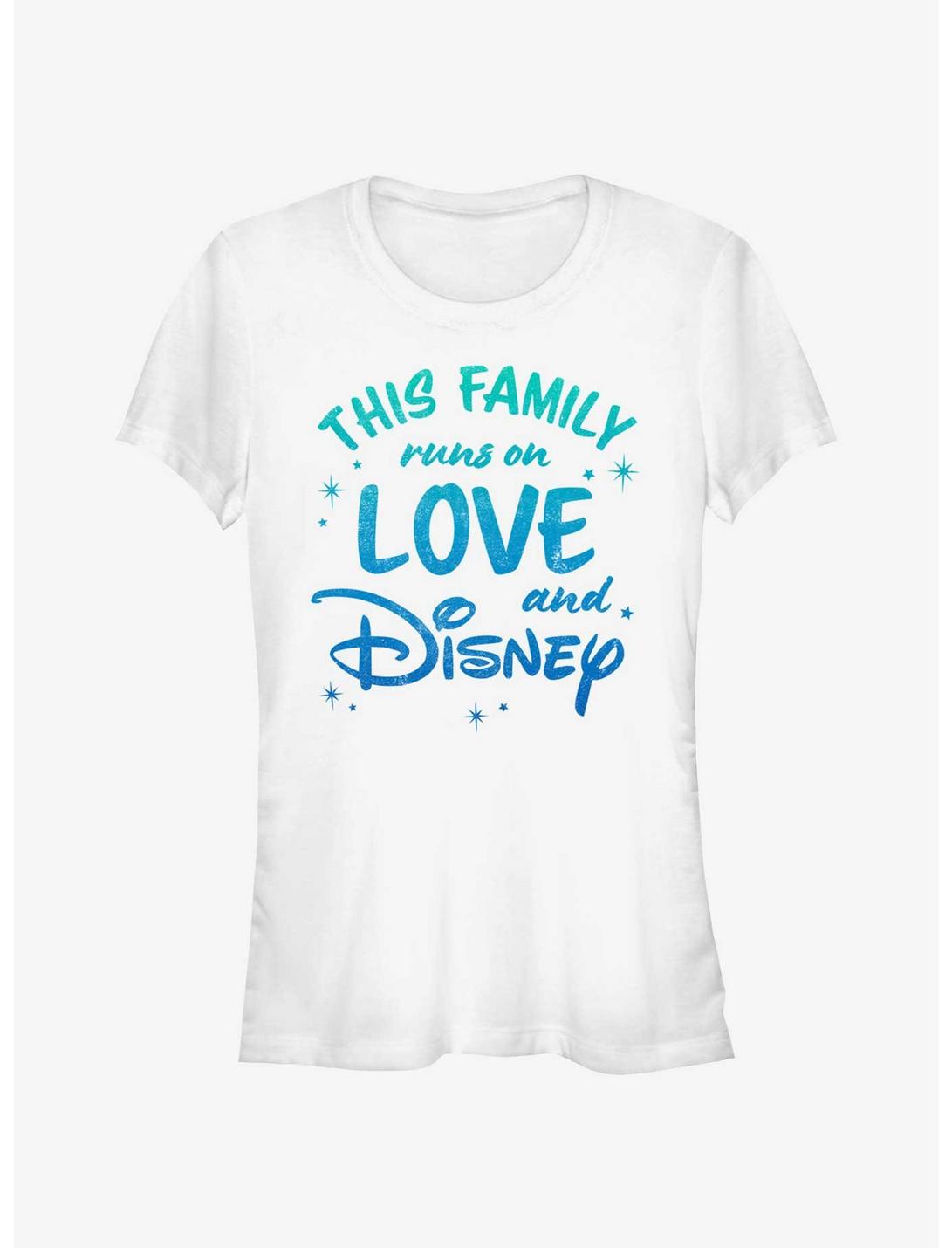 Disney This Family Runs On Love and Disney Girls T-Shirt