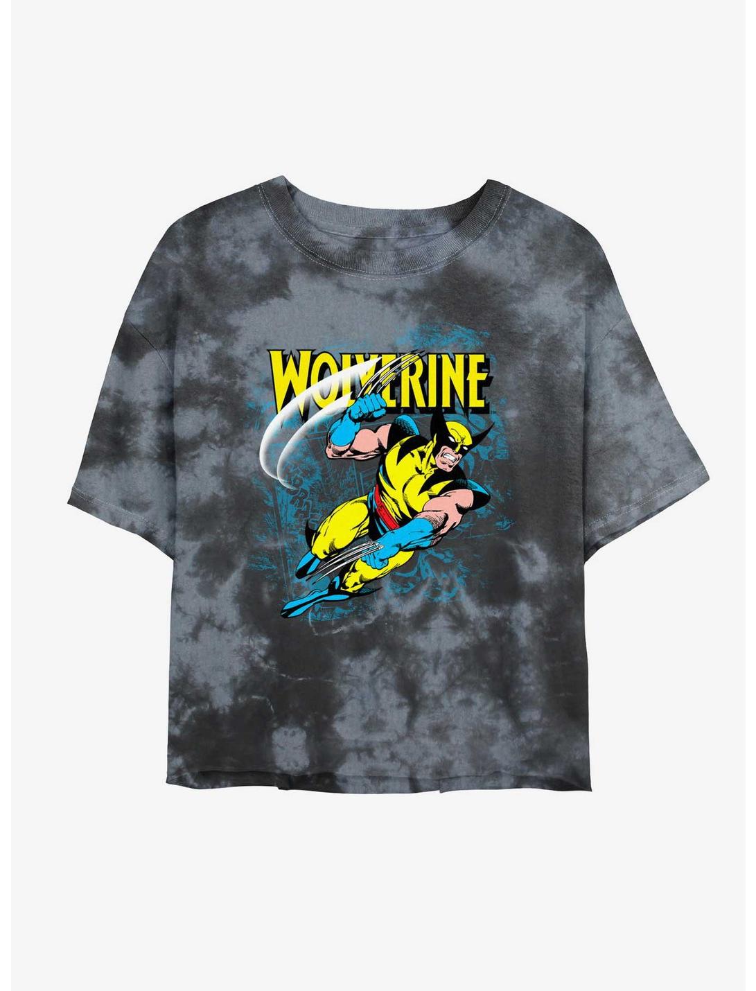 Wolverine Wolf Slash Girls Tie-Dye Crop T-Shirt