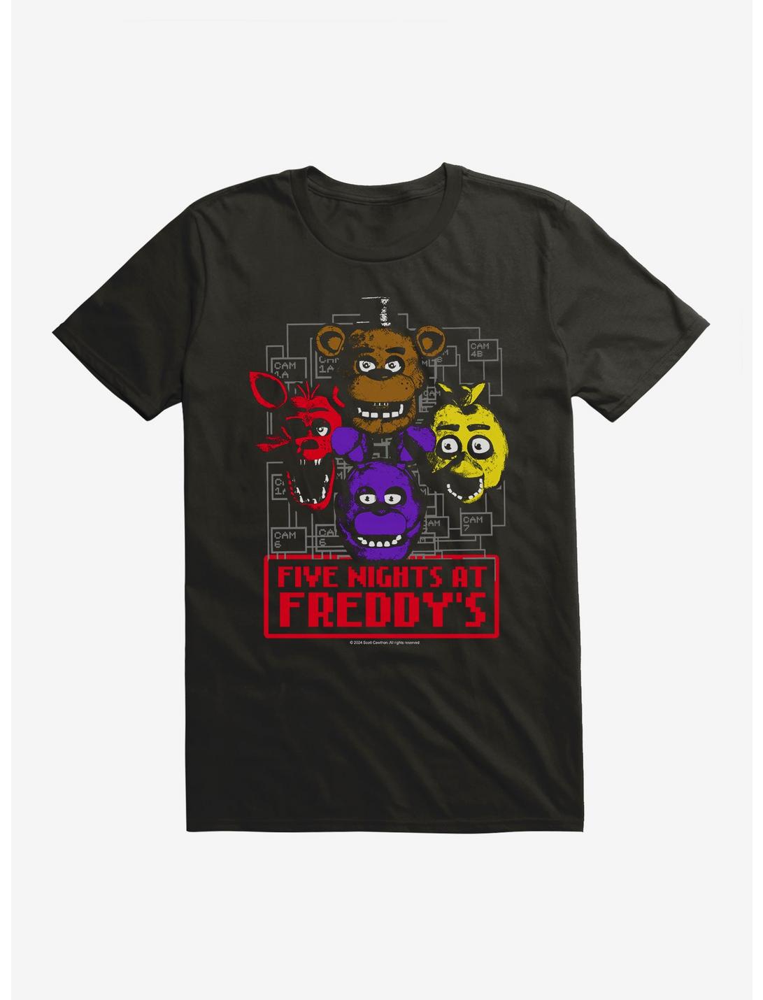 Five Nights At Freddy's Camera Map Characters T-Shirt