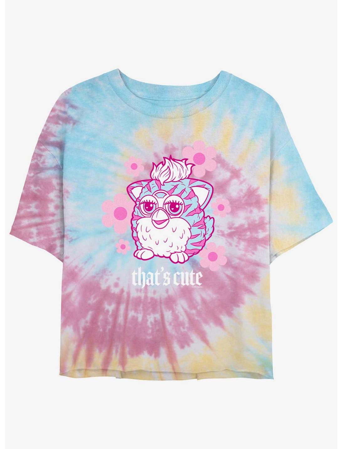 Furby That'S Cute Girls Tye-Dye Crop T-Shirt
