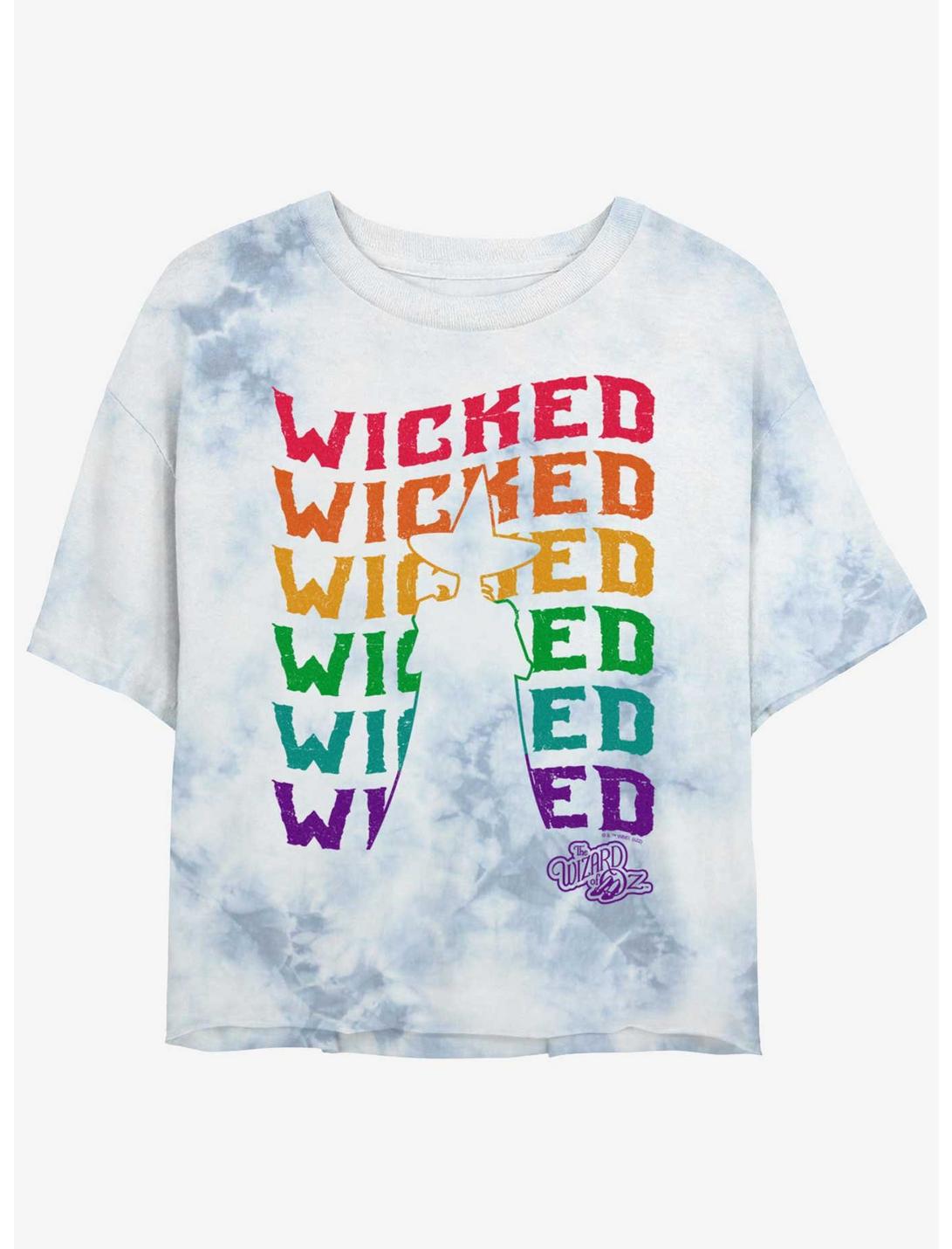 The Wizard Of Oz Wavy Wicked Silhouette Tie-Dye Crop T-Shirt