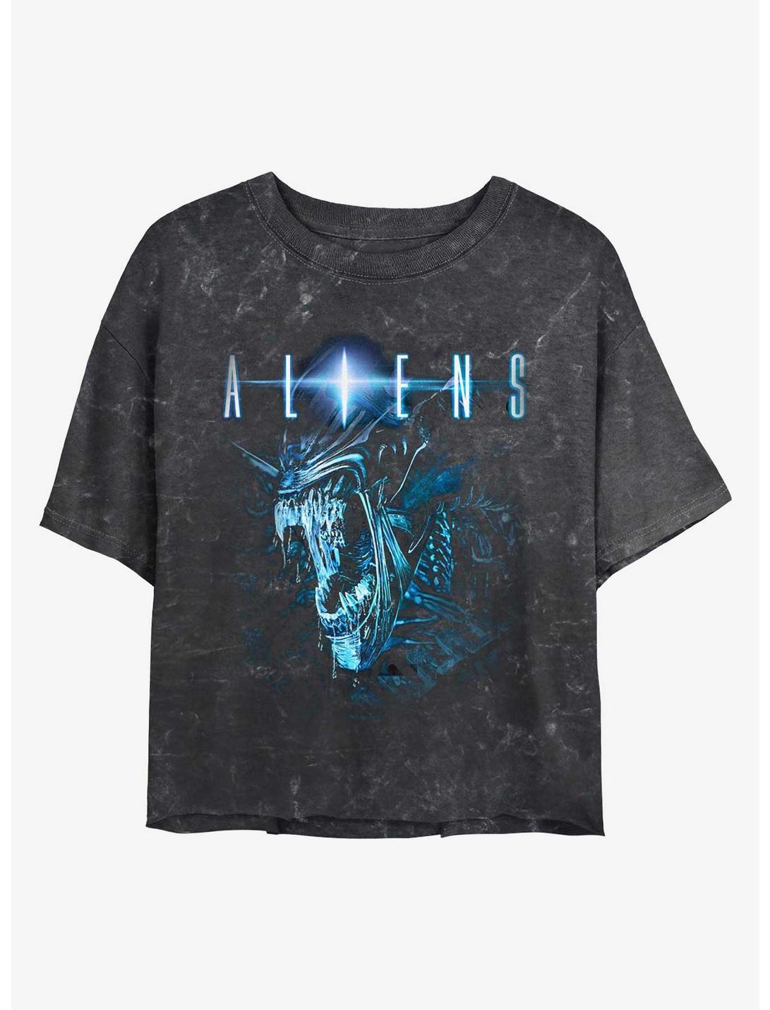 Alien Queen Alien Girls Mineral Wash Crop T-Shirt