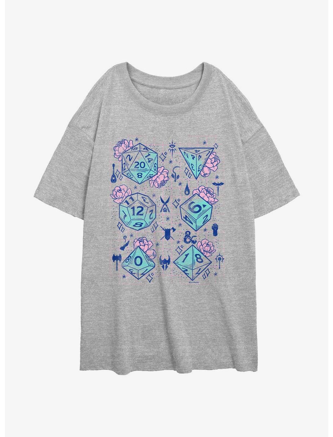 Dungeons & Dragons Floral Dice Girls Oversized T-Shirt