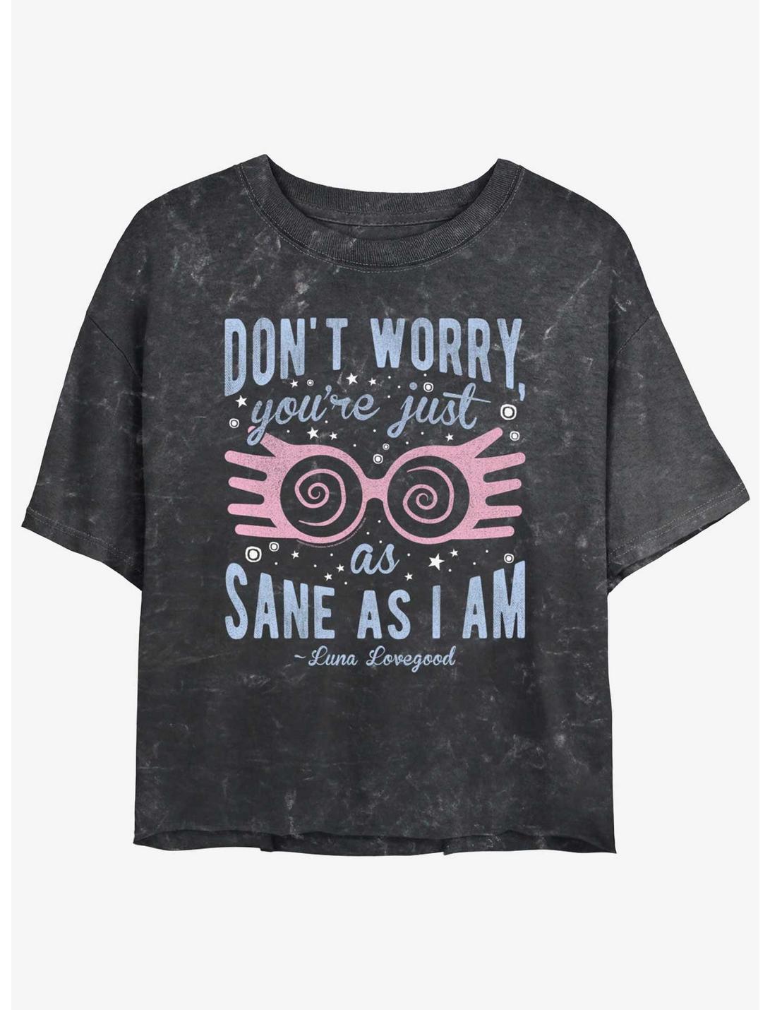 T-shirt court pour fille Harry Potter « Just As Sane As Luna » délavé minéral