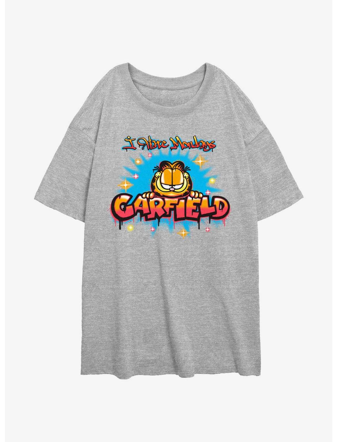 Garfield Airbrush I Hate Monday's Girls Oversized T-Shirt