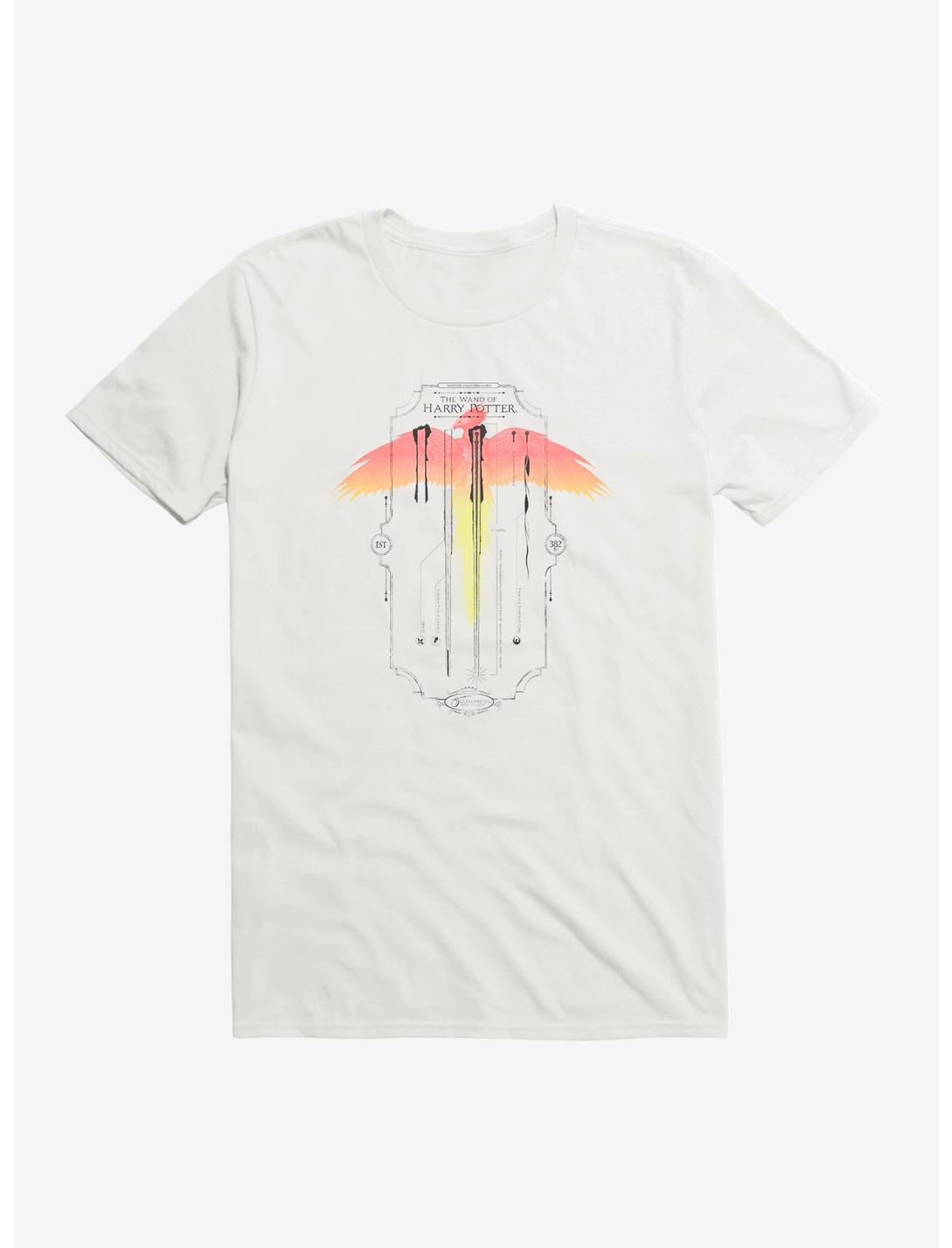 T-shirt noir baguette magique de Harry Potter en plume de phénix