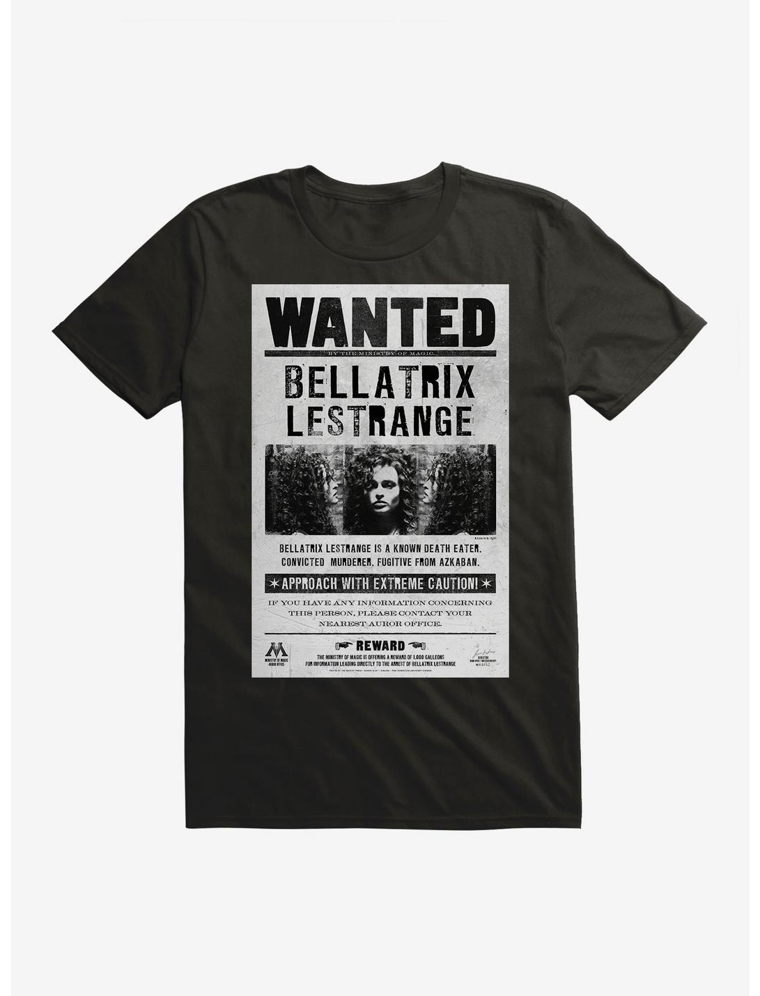 Harry Potter Bellatrix Lestrange Wanted Poster T-Shirt