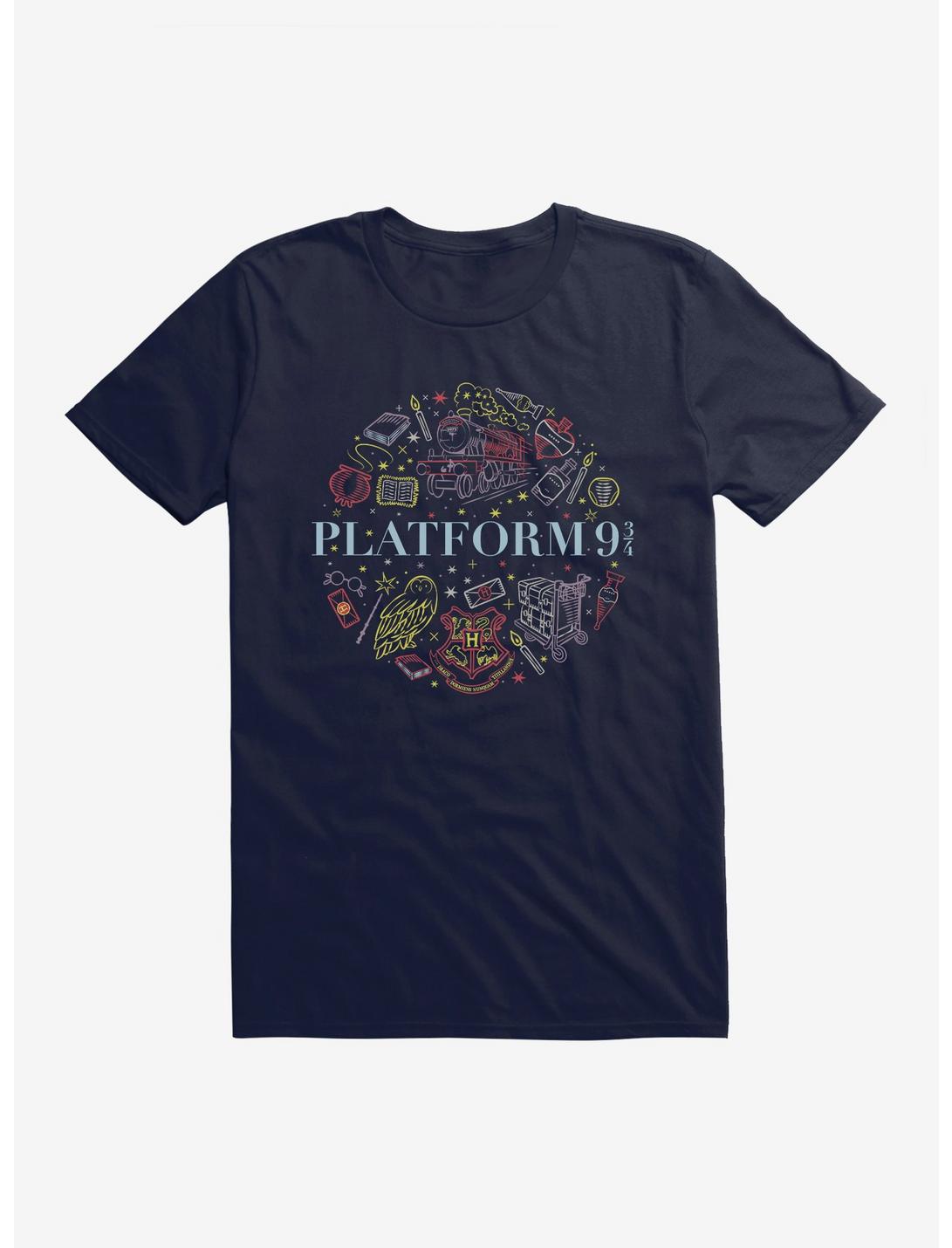 Harry Potter Platform 9 3/4 Cute Sketch Logo T-Shirt