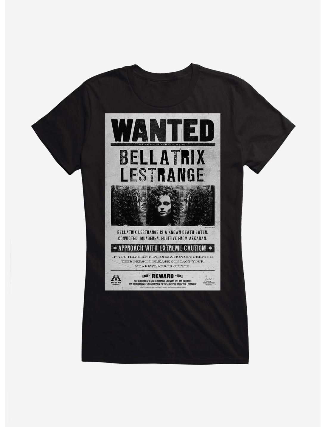 Harry Potter Bellatrix Lestrange Wanted Poster Girls T-Shirt