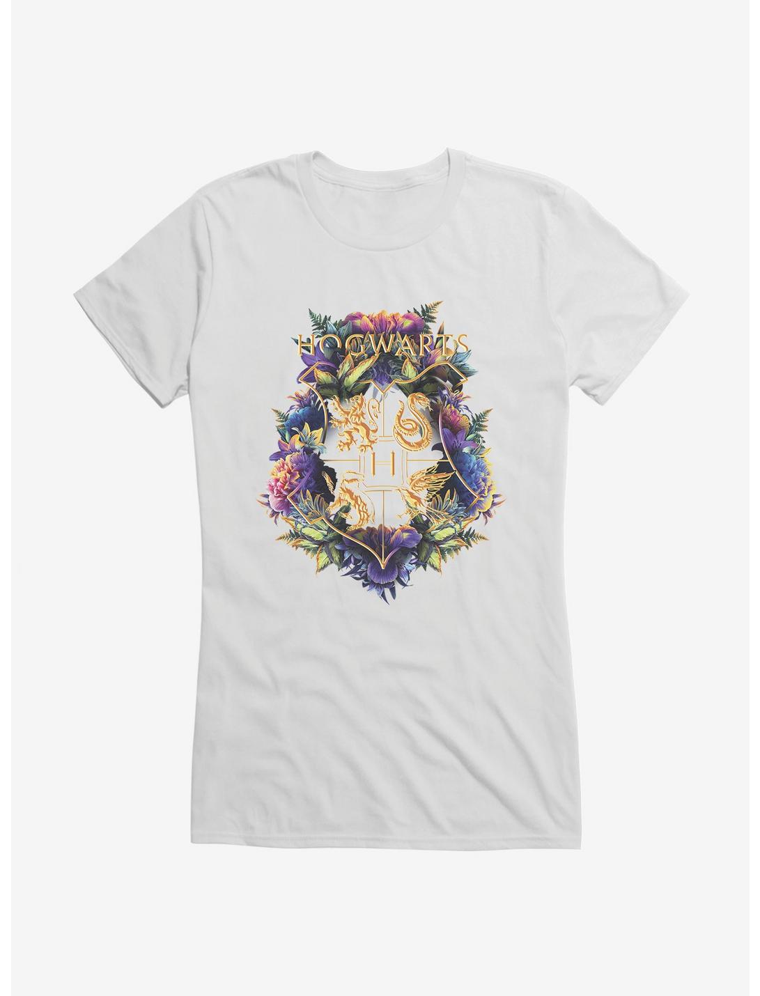 Harry Potter Hogwarts Floral Shield Girls T-Shirt