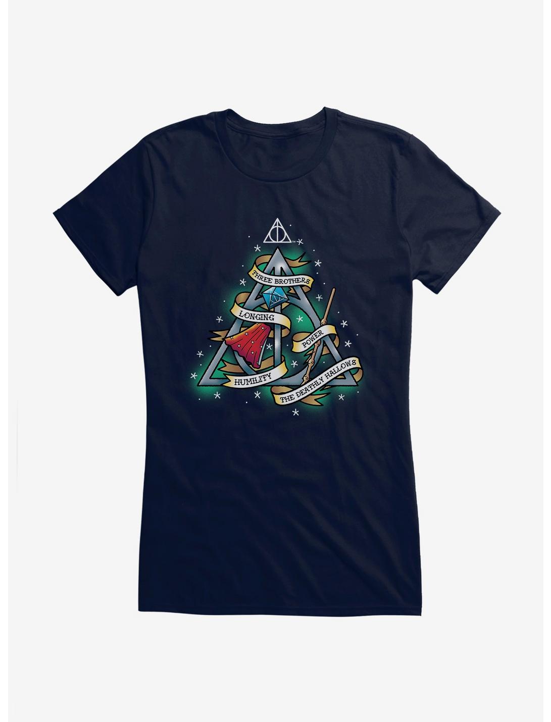 Harry Potter Deathly Hallows Tattoo Graphic Girls T-Shirt