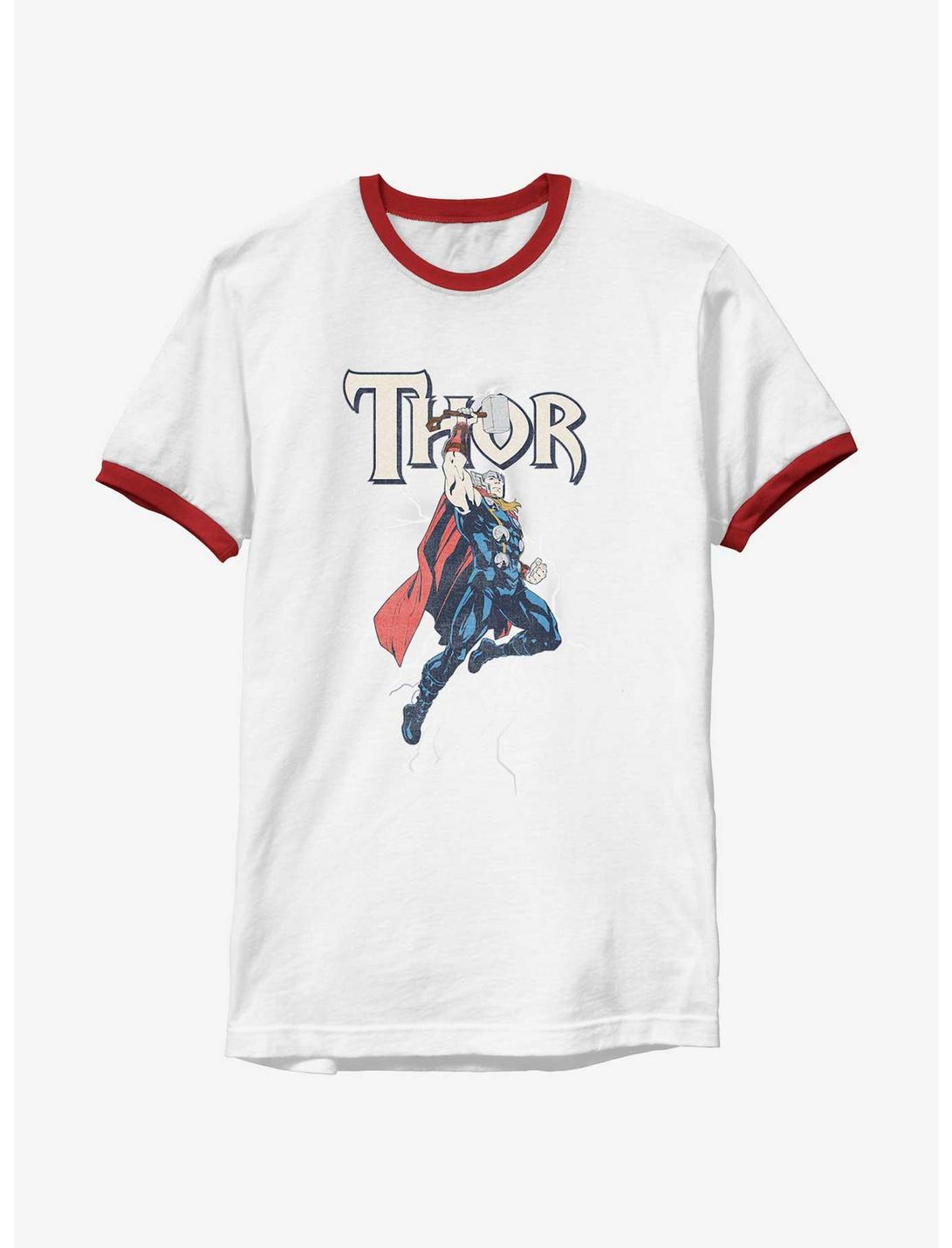 Marvel Thor Vintage Lightning Strike Thor Ringer T-Shirt