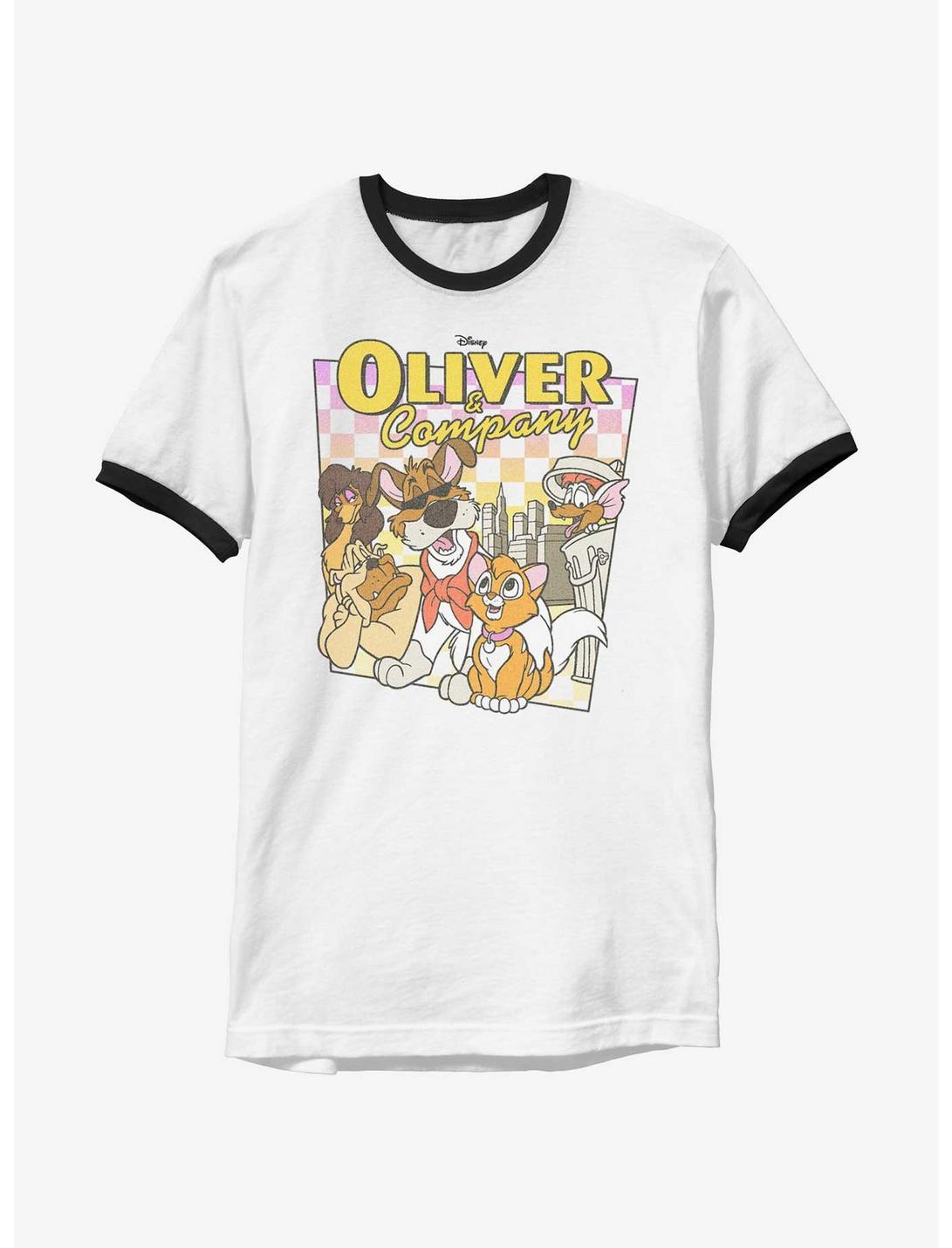 Disney Oliver & Company Checkerboard Poster Ringer T-Shirt