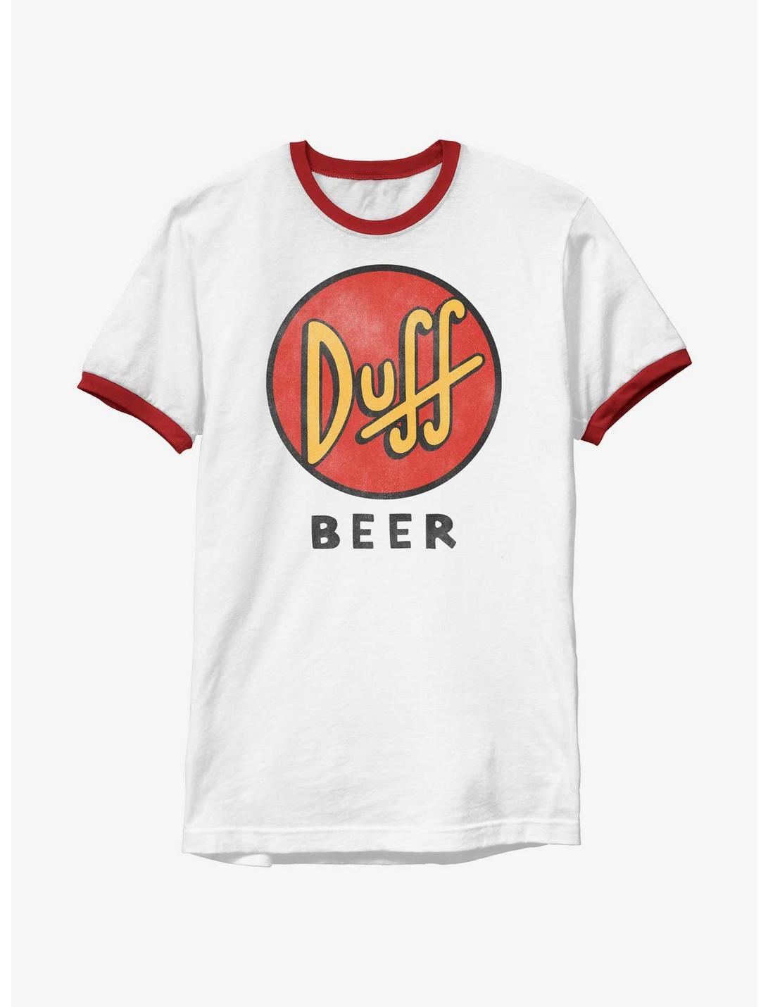 T-shirt The Simpsons Duff Rétro à Col et Manches Contrastés