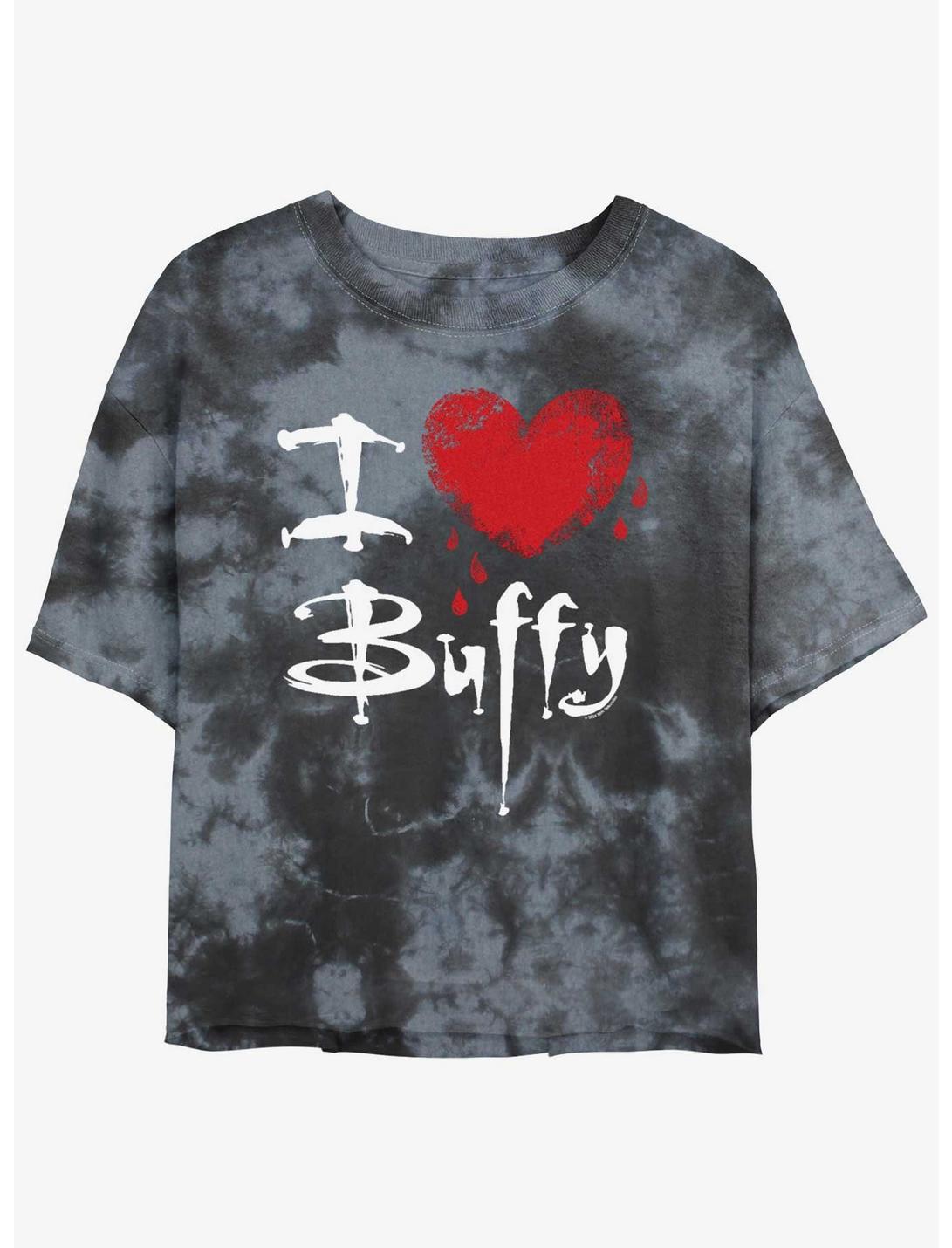 Buffy The Vampire Slayer I Love Buffy Girls Tie-Dye Crop T-Shirt