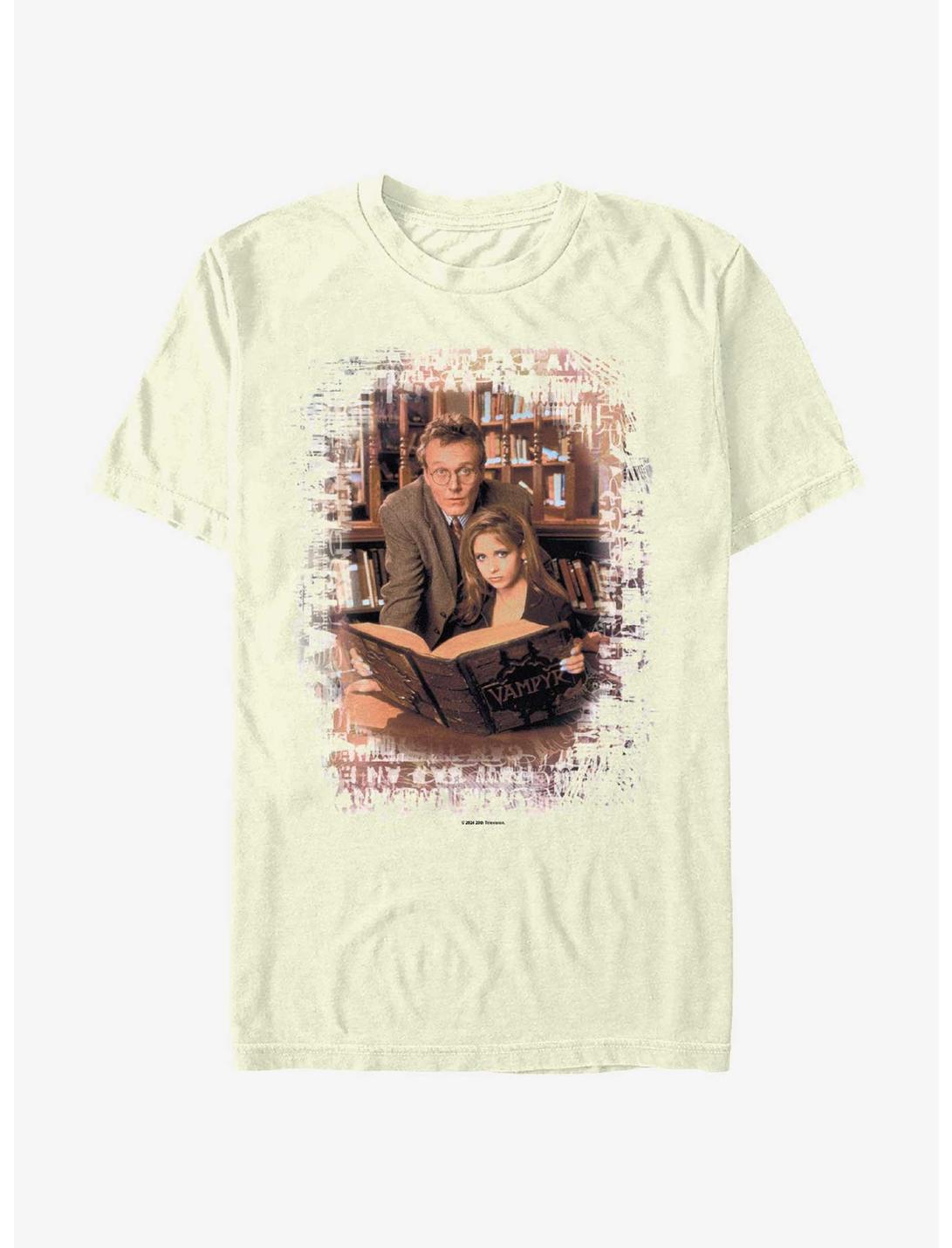 Buffy The Vampire Slayer Giles And Buffy Library T-Shirt