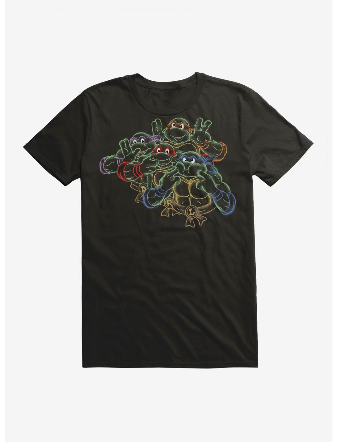 Teenage Mutant Ninja Turtles Neon Chalk Making Faces T-Shirt