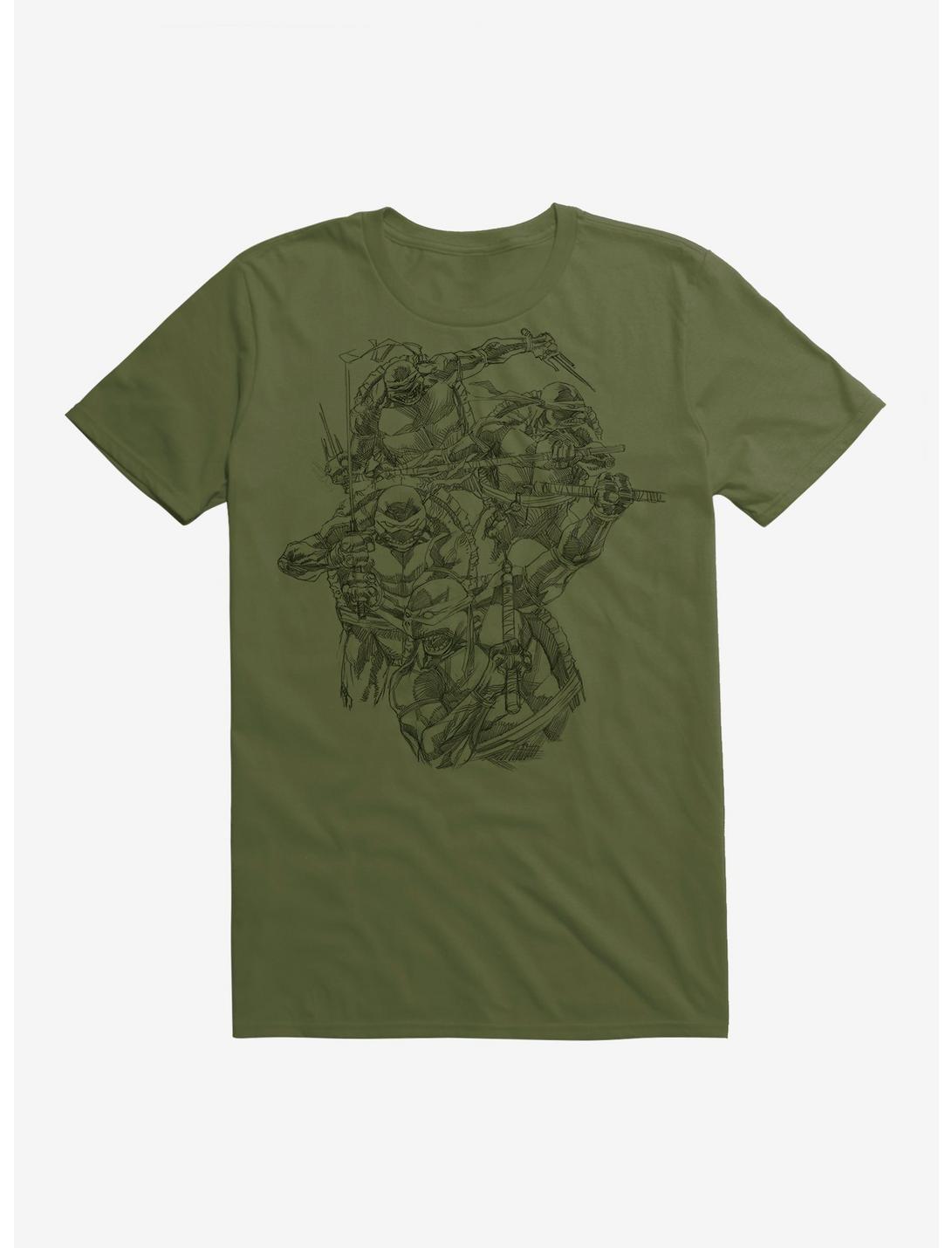 Teenage Mutant Ninja Turtles Black Outline Group T-Shirt