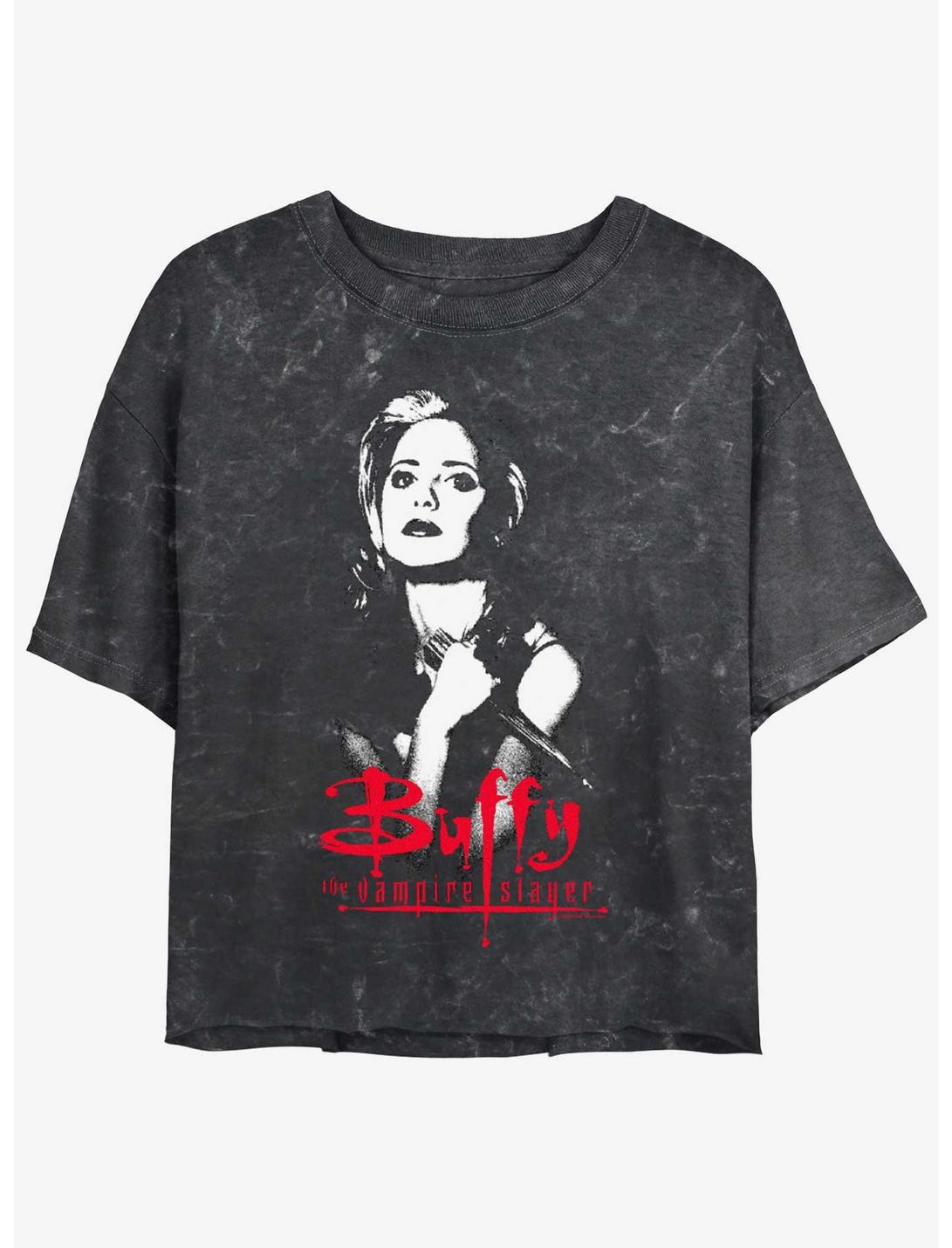Buffy The Vampire Slayer Buffy Stake Girls Mineral Wash Crop T-Shirt