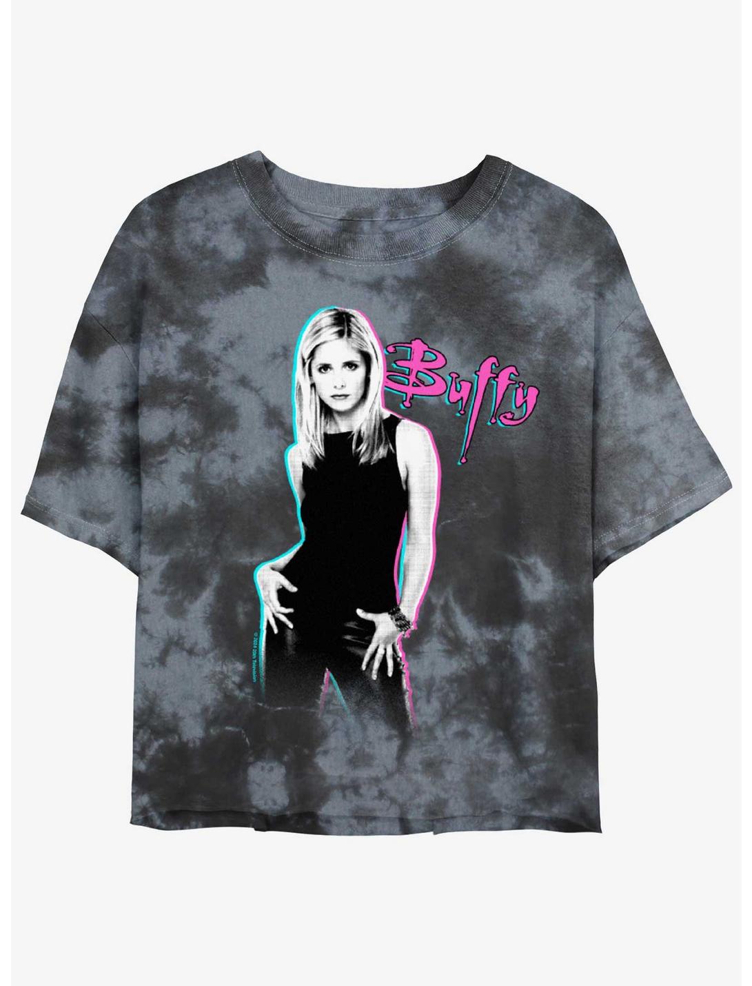 Buffy The Vampire Slayer Retro Girls Tie-Dye Crop T-Shirt