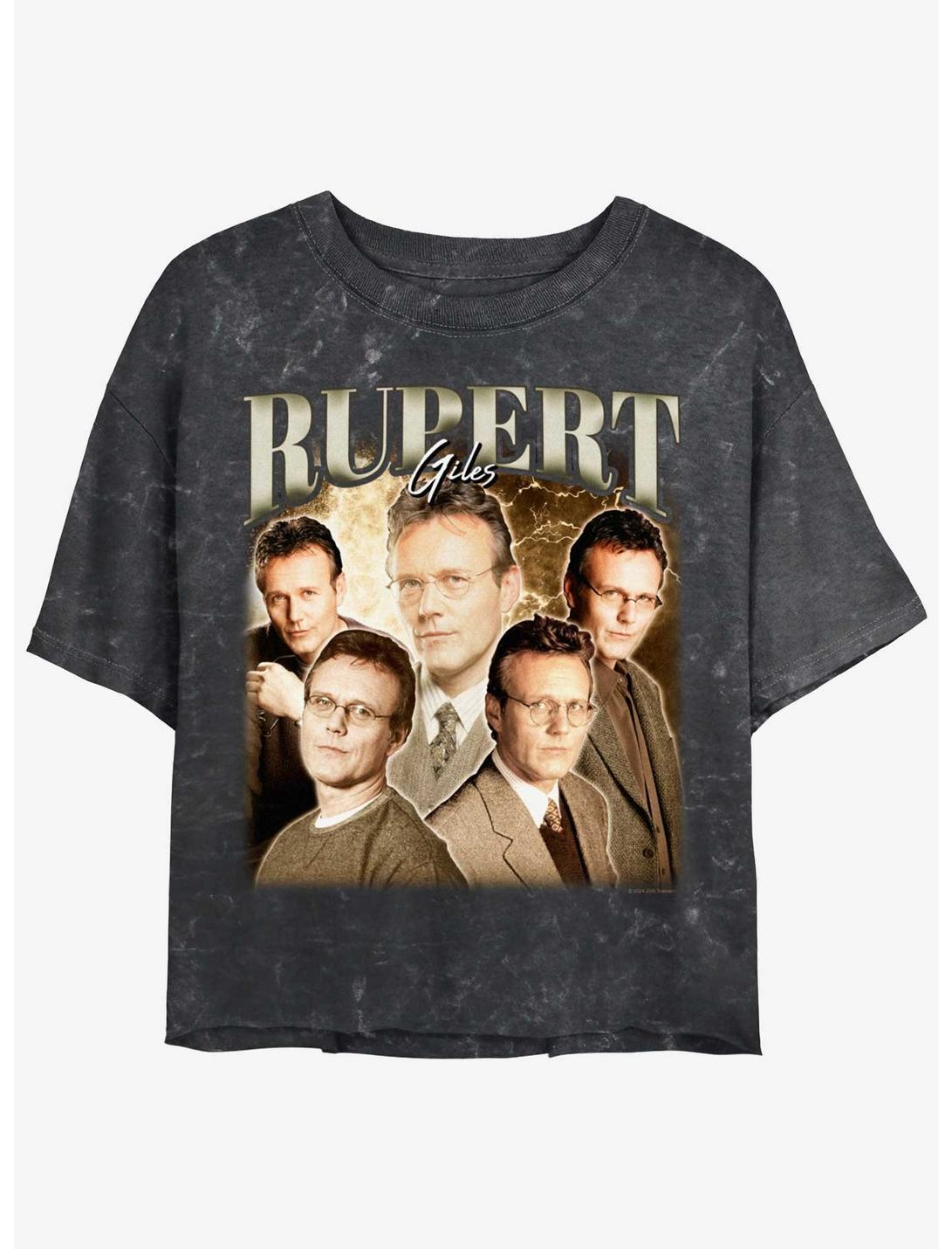 Buffy The Vampire Slayer Rupert Giles Retro Girls Mineral Wash Crop T-Shirt