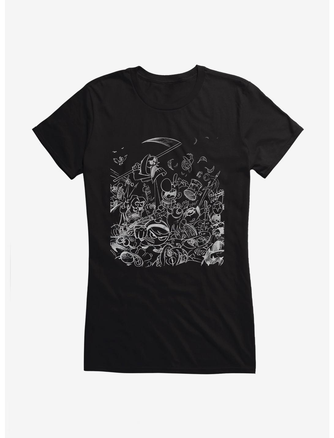 Grim Adventures Of Billy And Mandy Sketch Art Girls T-Shirt