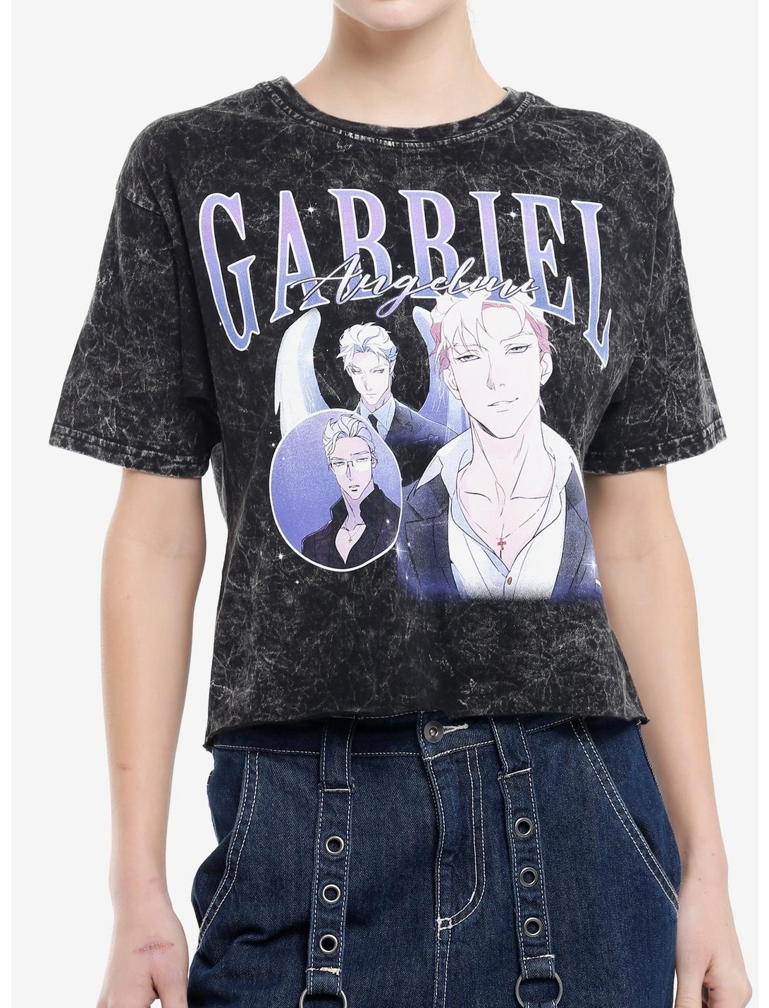 The Mafia Nanny Gabriel Angelini Dark Wash Girls Crop T-Shirt