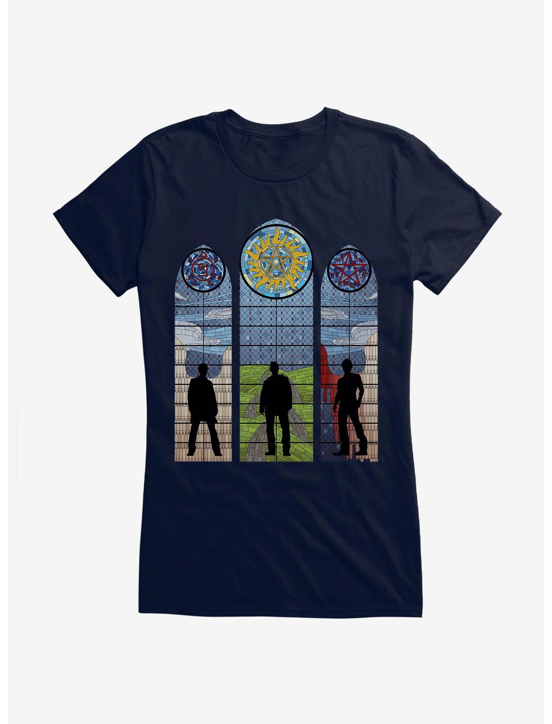 Supernatural Stained Glass Sam, Dean & Castiel Girls T-Shirt