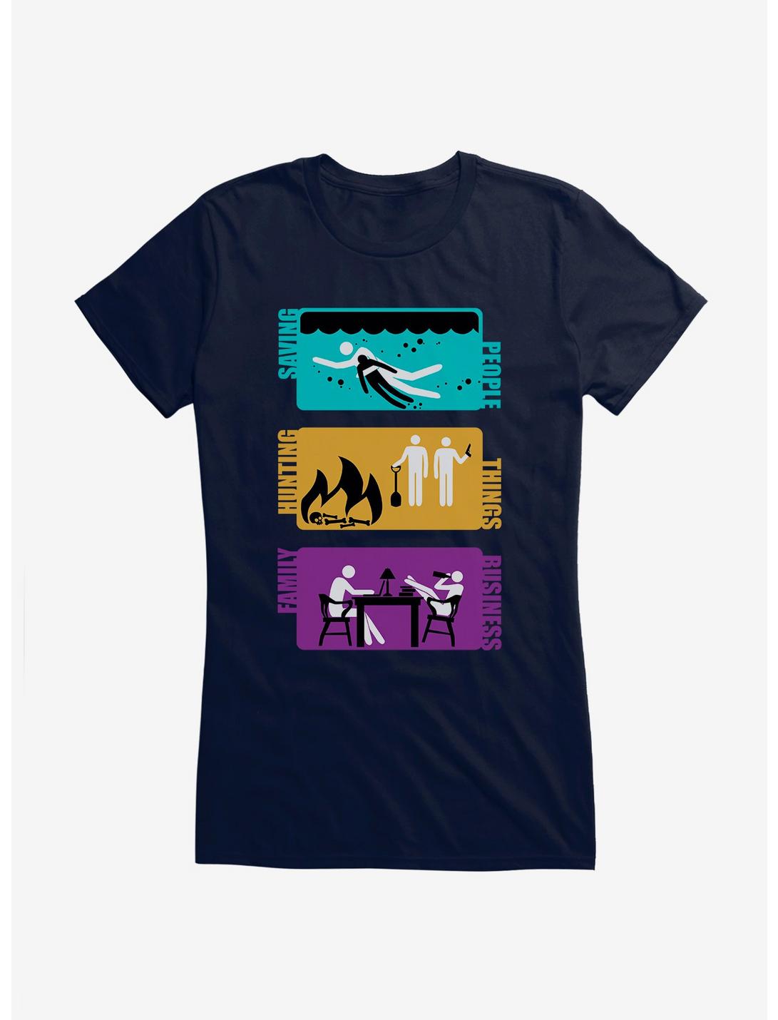Supernatural Saving, Hunting, Family Business Girls T-Shirt