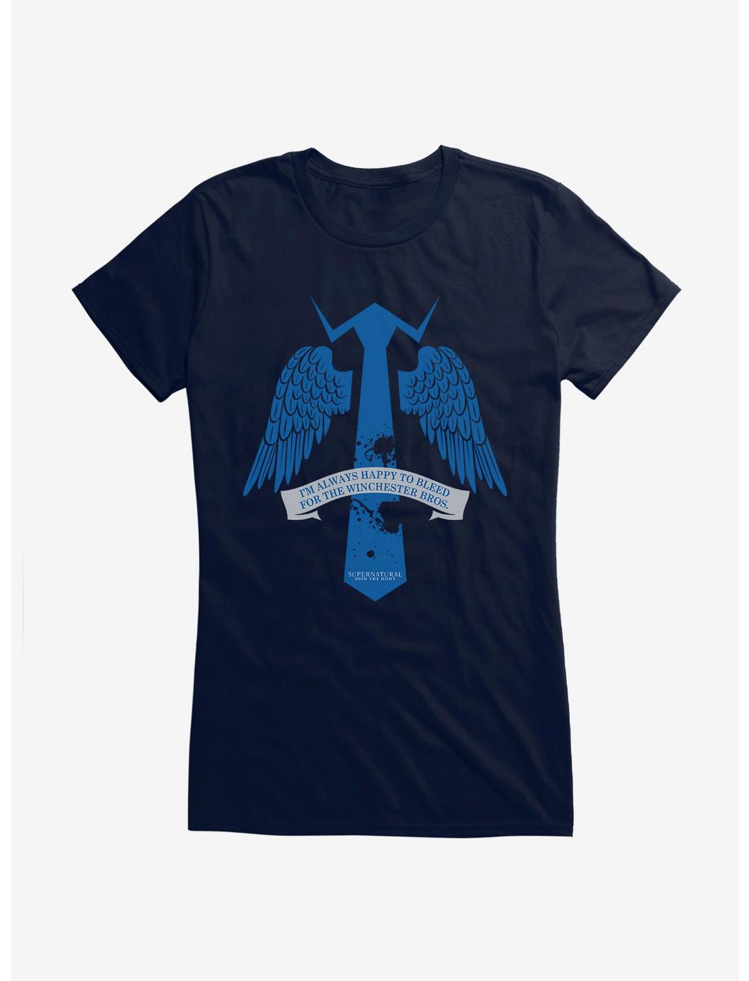 T-shirt Fille Supernatural Castiel Cravate