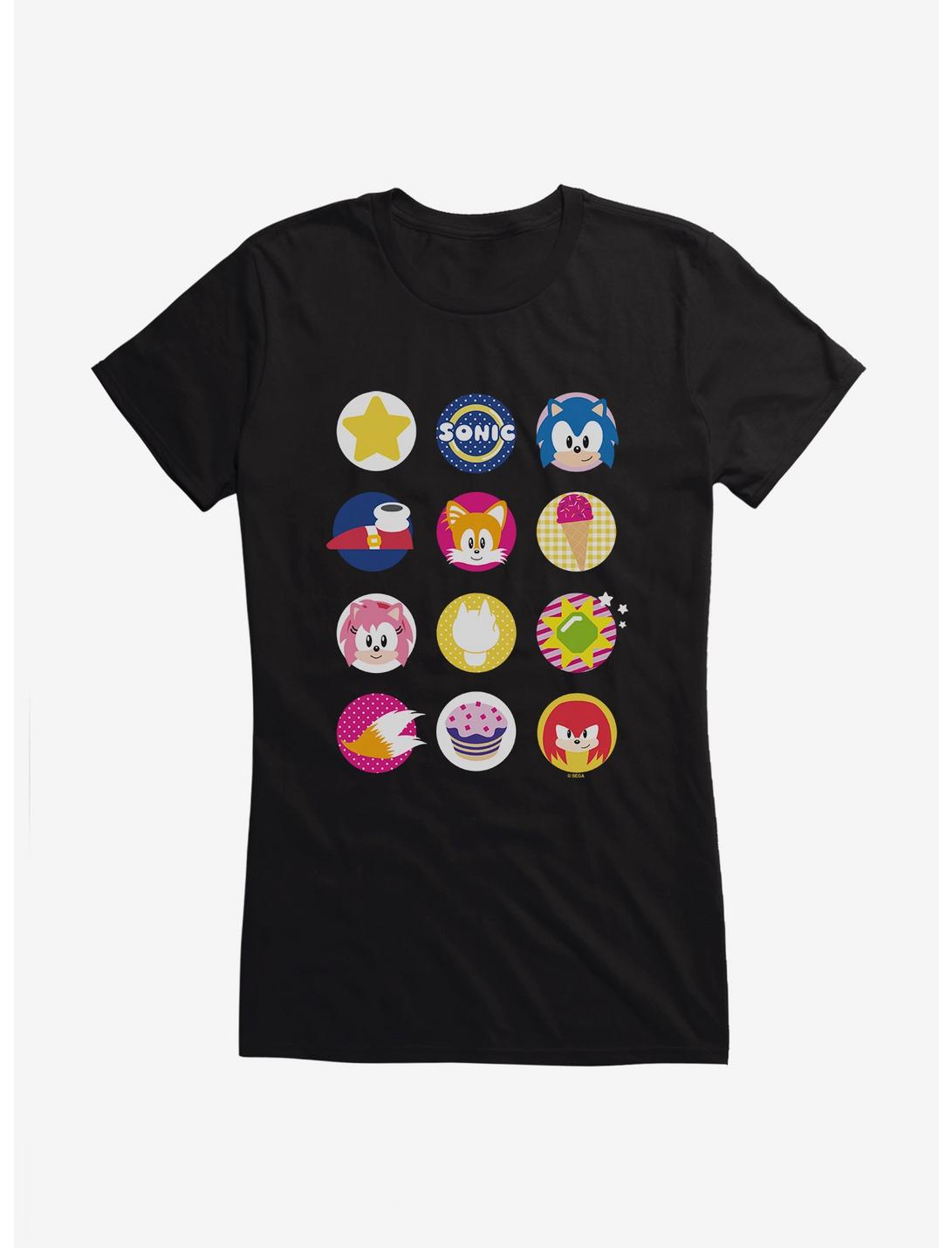 T-shirt Filles Sonic The Hedgehog Sonic Et Ses Amis Icônes