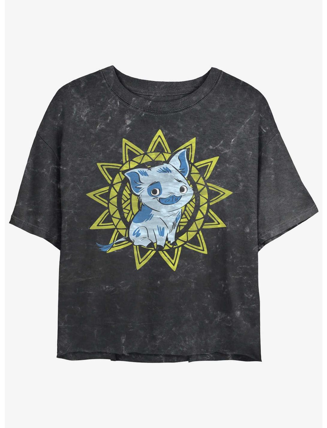 Disney Moana Sunny Pua Girls Mineral Wash Crop T-Shirt