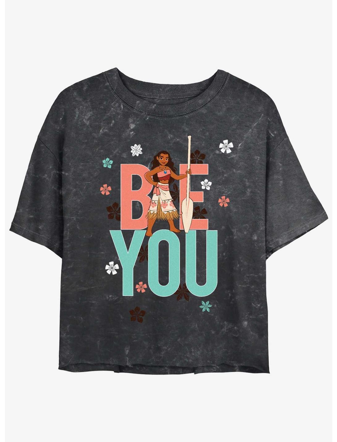 Disney Moana Be You Girls Mineral Wash Crop T-Shirt