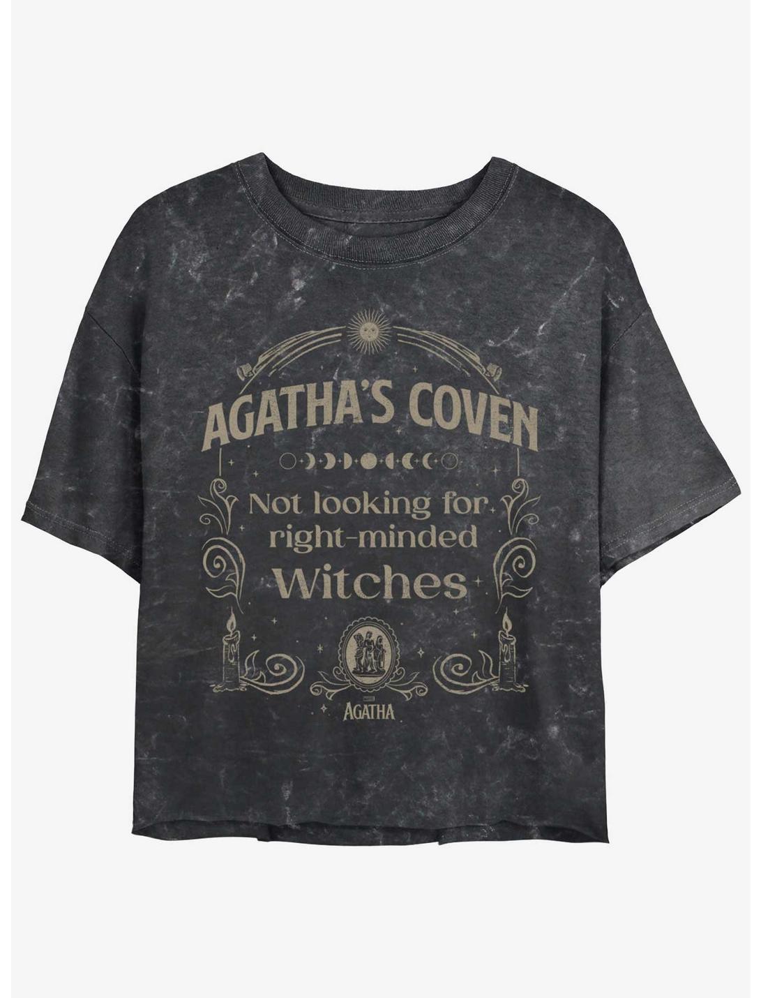 Marvel Agatha Coven Witches Sign Mineral Wash Girls Crop T-Shirt