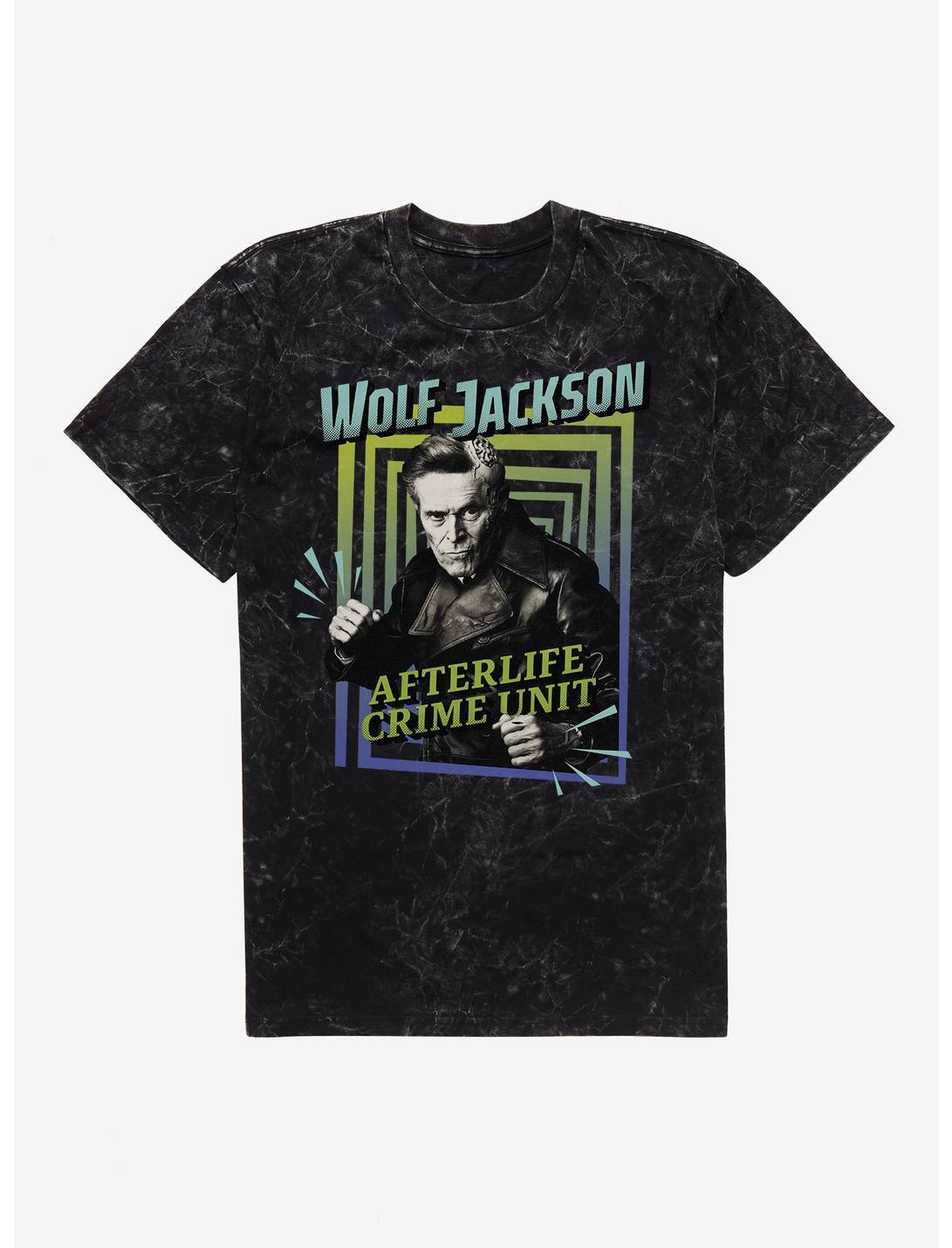 T-shirt délavé Beetlejuice Beetlejuice Wolf Jackson Unité des crimes d'outre-monde