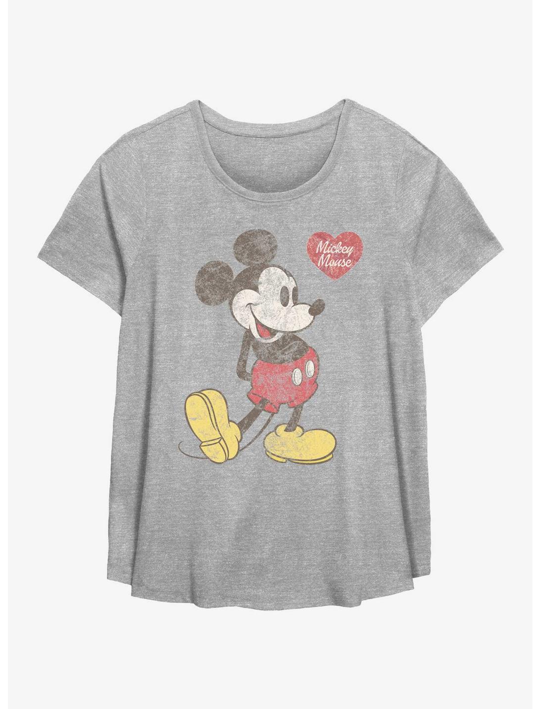Disney Mickey Mouse Classic Mickey Distressed Heart Girls T-Shirt Plus Size