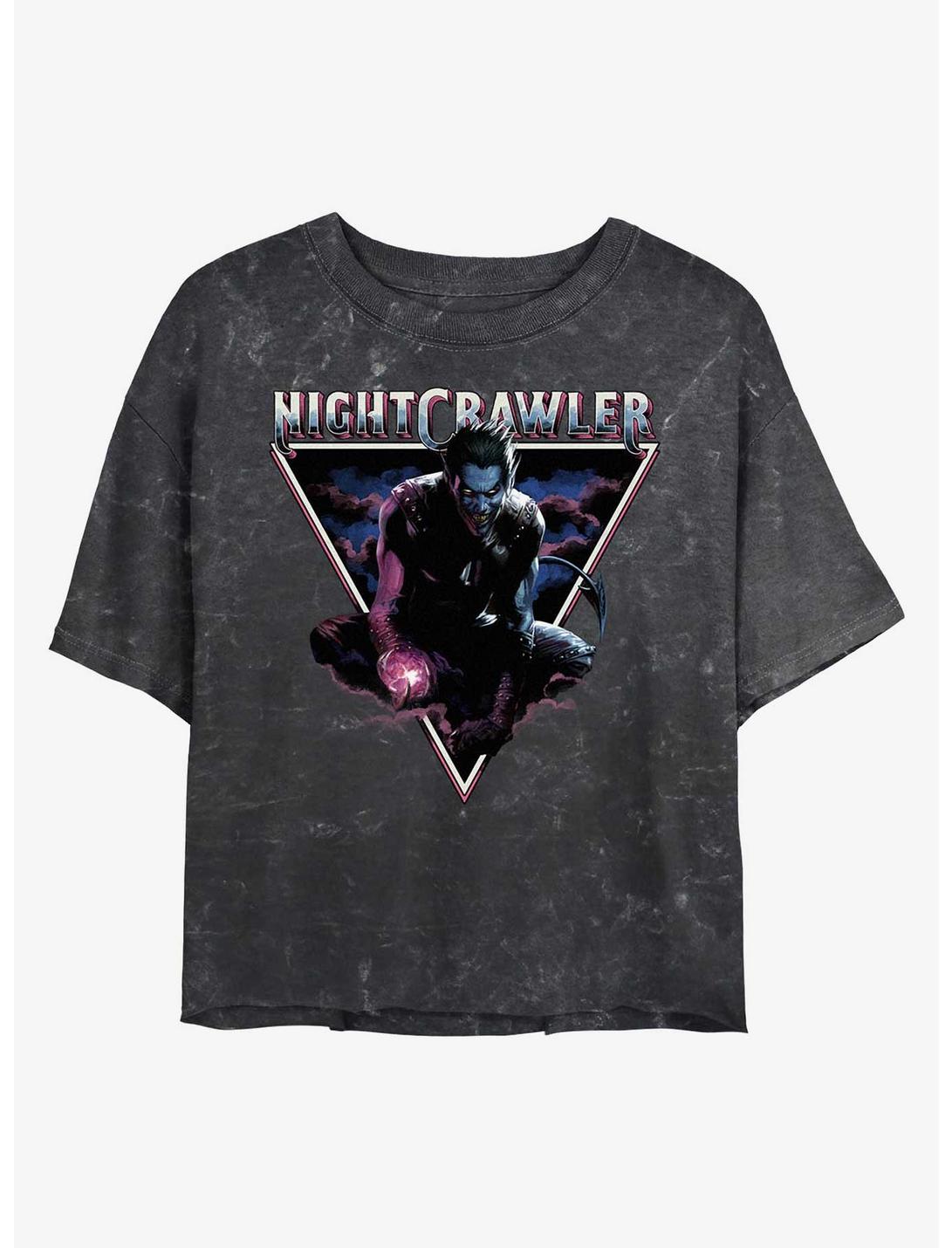 Marvel X-Men Nightcrawler Triangle Girls Mineral Wash Crop T-Shirt