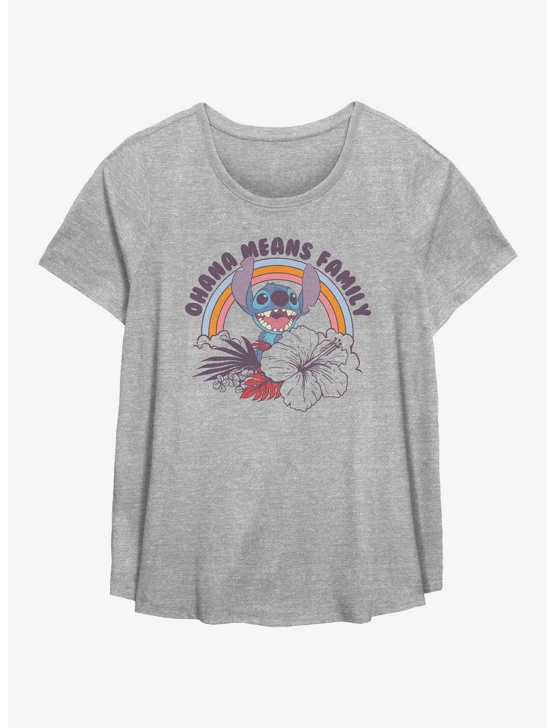 Disney Lilo & Stitch Ohana Rainbow Girls T-Shirt Plus Size