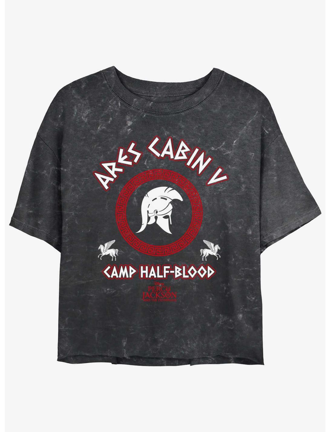 Disney Percy Jackson And The Olympians Ares Cabin Camp Half Blood Girls Mineral Wash Crop T-Shirt