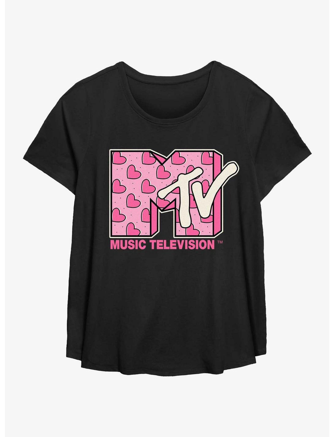 T-shirt diagonale MTV Heart pour femme grande taille