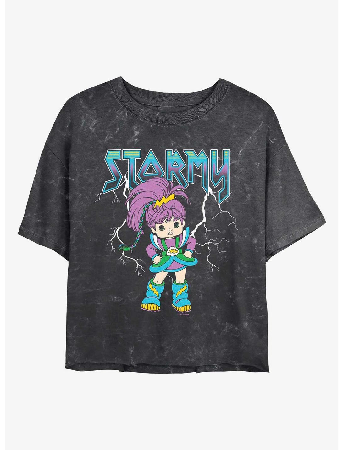 Rainbow Brite Metal Stormy Girls Mineral Wash Crop T-Shirt