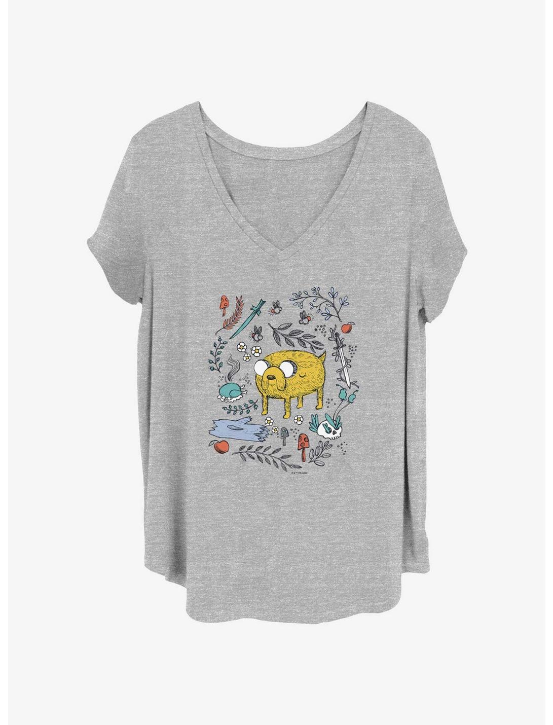 T-shirt fille grande taille Adventure Time Jake Sketch